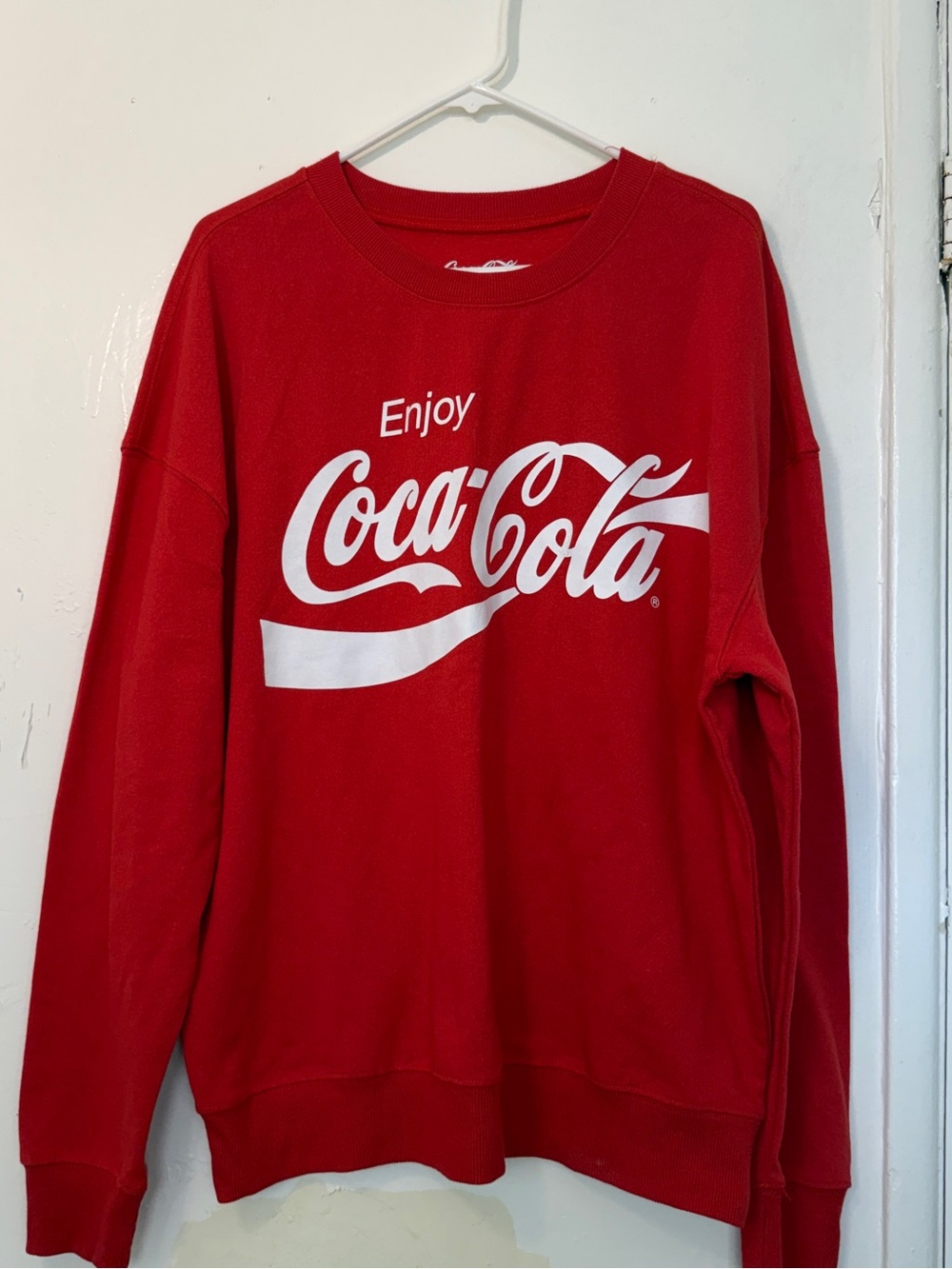 Coca-Cola Graphic Sweatshirt Red Crewneck Plus Size 1X Vintage Vibe Classic Logo